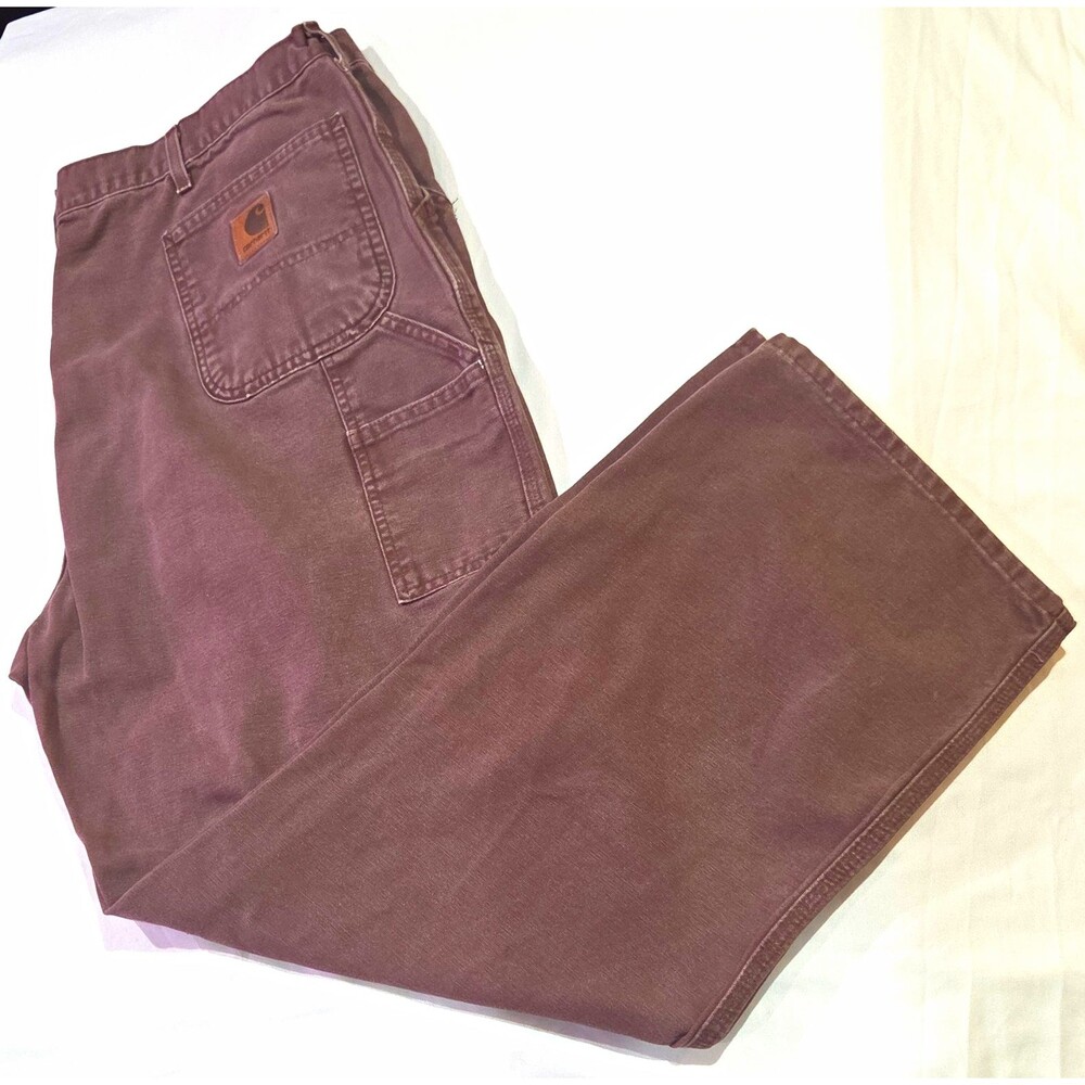 Vintage Carhartt B11 CHT Canvas Carpenter Pants Men's Size 46x32 Chestnut Brown